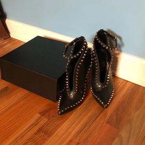 Elegant Studded Black Heeled Boots
